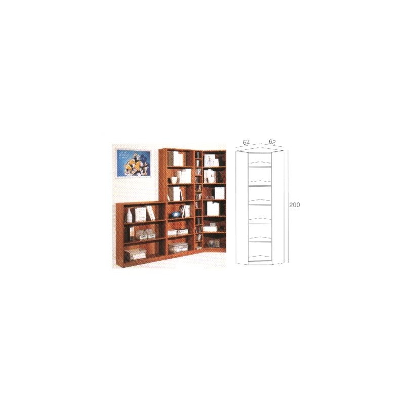 Libreria a giorno angolare 5 ripiani H200x L60xp60cm COSMO escl. montaggio