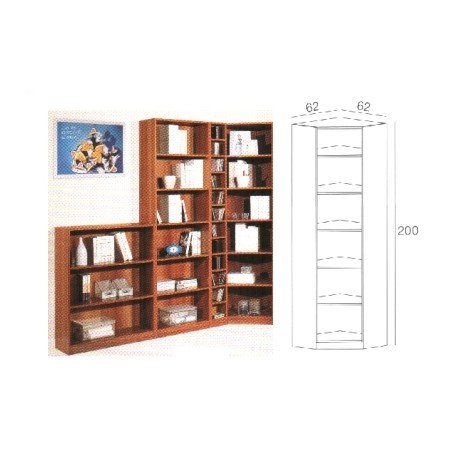 Libreria a giorno angolare 5 ripiani H200x L60xp60cm COSMO escl. montaggio