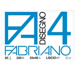 Album disegno FABRIANO F4 33x48cm 20fg. liscio da 220gr.