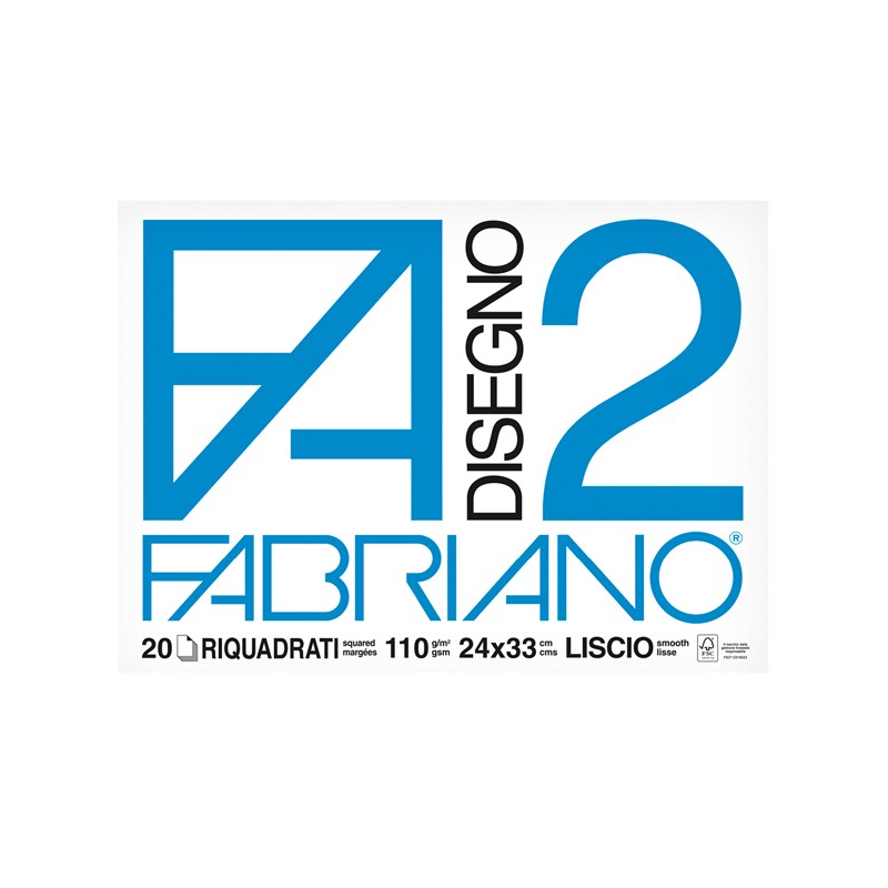 Album disegno FABRIANO F2 24x33cm 20fg. squadrato da 110gr.